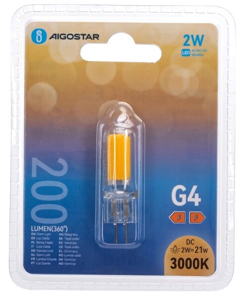 LED Žárovka G4/2W/12V 3000K - Aigostar