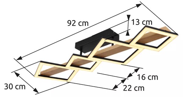 Globo GLB67288D2 LED přisazené stropní svítidlo DUSTIN | 35W integrovaný LED zdroj | 1880lm | 3000K