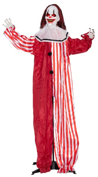 165 cm Halloween dekorace: klaun s LED světly, zvukovou funkcí a pohybem těla