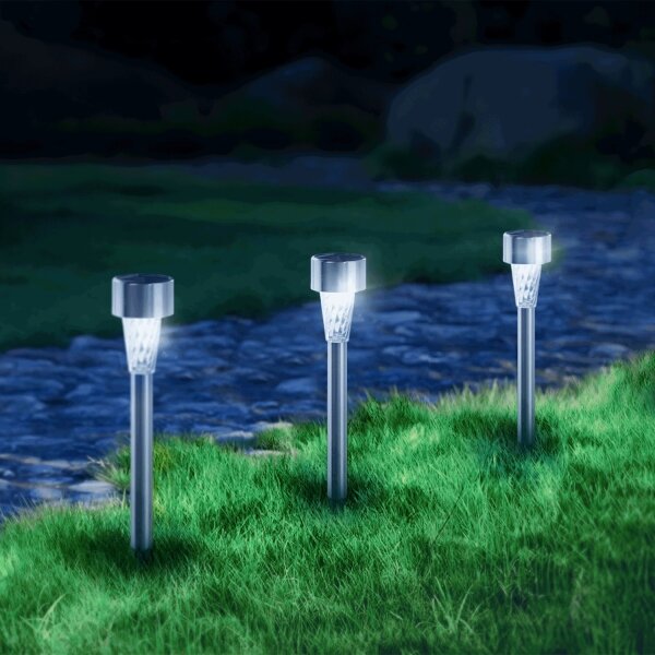 Aigostar - LED Solární svítidlo LED/2V IP44 40 mAh matný chrom