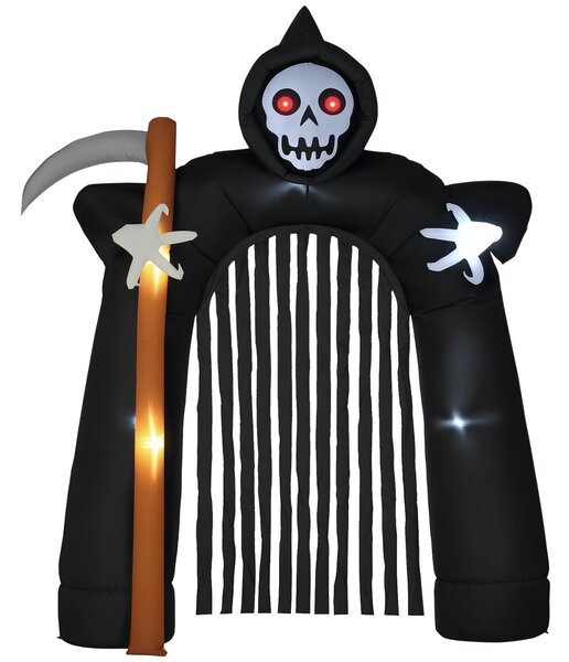 Velká zahradní halloween dekorace - nafukovací brána se Smrťákem, LED osvětlení 2,85 m