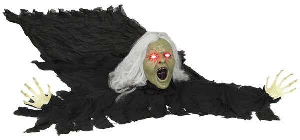 183cm Halloween dekorace Halloween zombie-babička s LED světly, se zvukovou funkcí, na párty