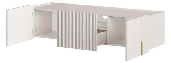 Závěsný TV stolek Malmi 150 cm - kašmírová / zlatá