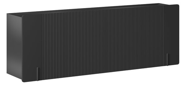 Závěsná čtyřdveřová komoda Malmi 200 cm - černý mat / černá