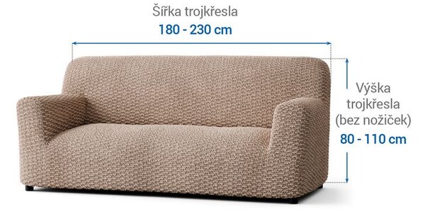 Bielastické potahy MOSAICO béžové trojkřeslo (š. 170 - 220 cm)