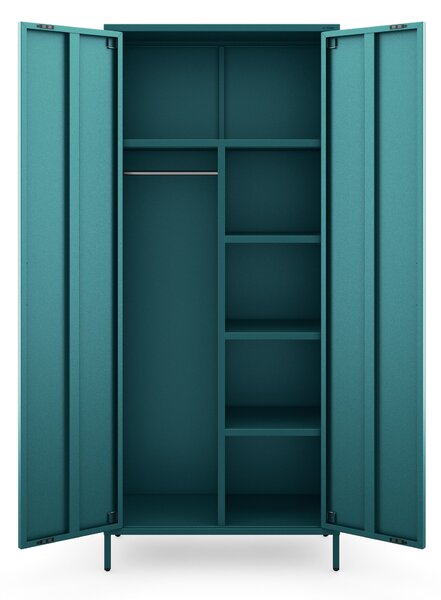 Šatní skříň FLAVIO, 800 x 1850 x 450 mm, Modern: mořská barva