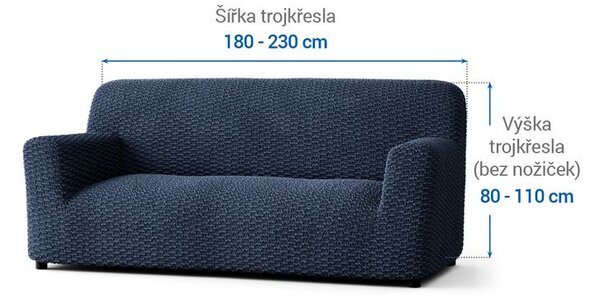 Bielastické potahy MOSAICO modré trojkřeslo (š. 170 - 220 cm)