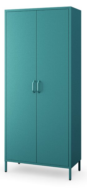 Šatní skříň FLAVIO, 800 x 1850 x 450 mm, Modern: mořská barva