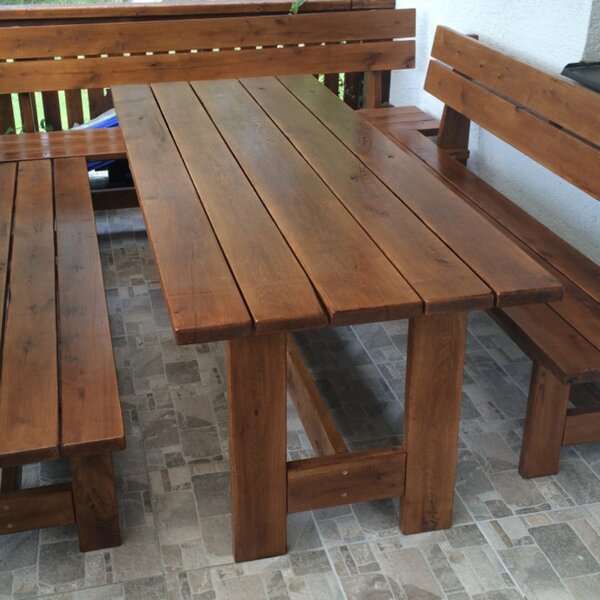 KULHÁNEK Klasický stůl dubový Odstín nátěru: lazura - palisandr, Velikost desky: individuální