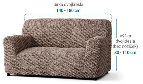 Bielastické potahy MOSAICO oříškové dvojkřeslo (š. 120 - 160 cm)