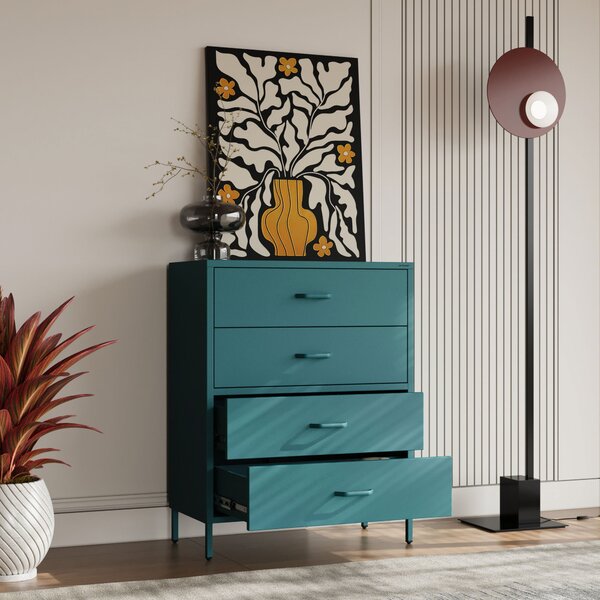 Komoda CARLA, 800 x 1015 x 400 mm, Modern: mořská barva