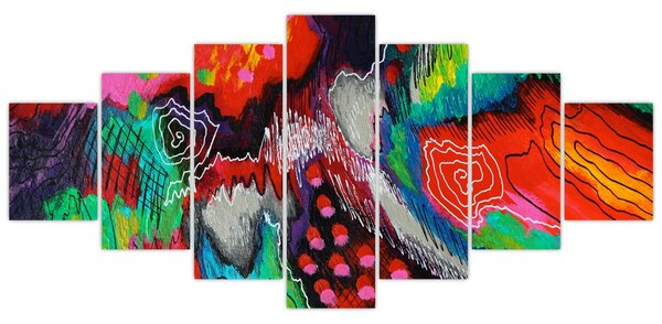 Obraz abstraktní - barvy (210x100 cm)