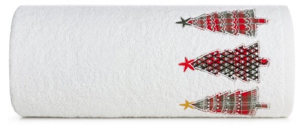 Bavlněný vánoční ručník bílý se stromečky Šířka: 70 cm | Délka: 140 cm