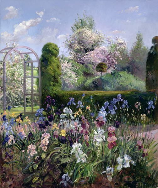 Timothy Easton - Obrazová reprodukce Irises in the Formal Gardens, 1993, (35 x 40 cm)