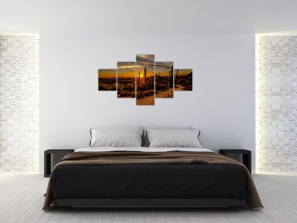 Obraz - Konec dne v arizonské poušti (125x70 cm)