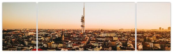 Obraz západu slunce nad Žižkovem (170x50 cm)