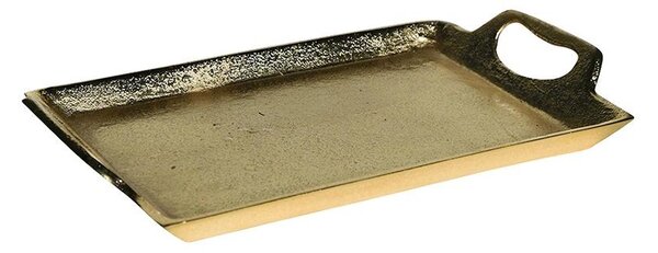 Zlatý kovový servírovací podnos s uchy Tray Raw L - 35*22*5cm - Mars & More