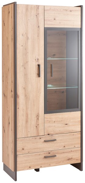 VITRÍNA, dub artisan, 92/205/41 cm Hom`in - Kredence a vitríny