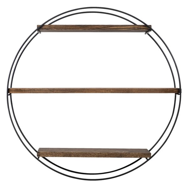 Kalune Design Nástěnná police Tulipa 60 cm ořech americký/černá