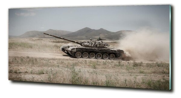 Foto obraz sklo tvrzené Tank na poušti osh-85502732