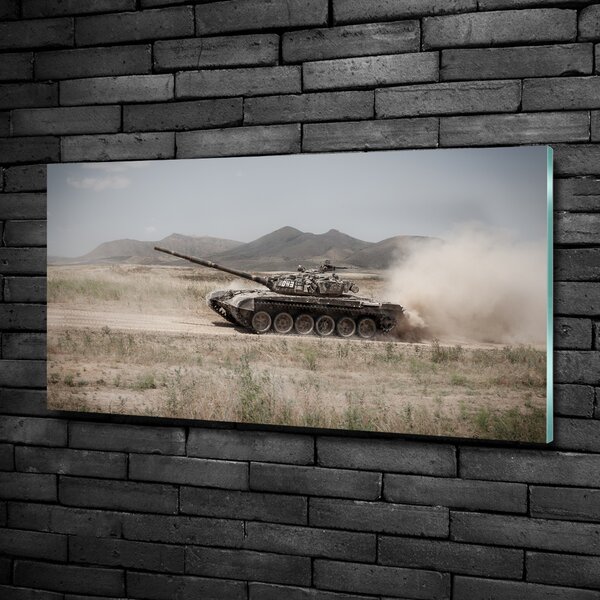 Foto obraz sklo tvrzené Tank na poušti osh-85502732