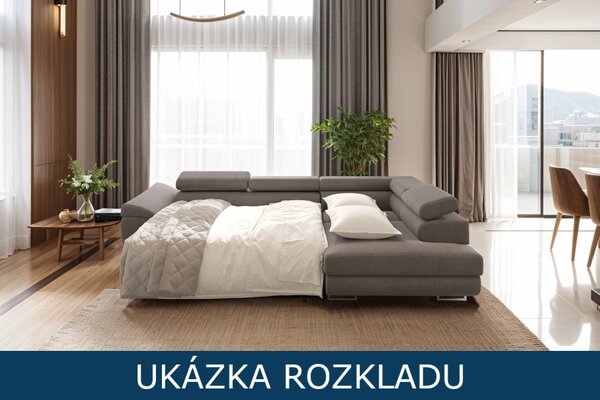 Rozkládací sedací souprava do L Falio - Šedá 22 Varianta: Levá