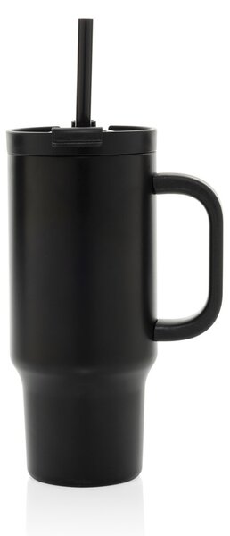 Uzavíratelný nerez termohrnek s brčkem, 480ml, XD Design, černý