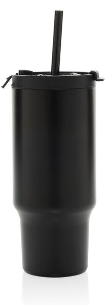 Uzavíratelný nerez termohrnek s brčkem, 480ml, XD Design, černý