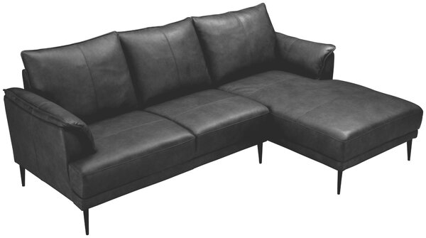 ROHOVÁ SEDAČKA, kůže, černá Livetastic - Sedací soupravy, Online Only