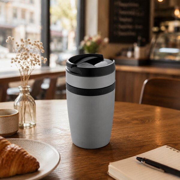 Termohrnek do kávovaru Sierra, 280 ml, XD Design, stříbrný