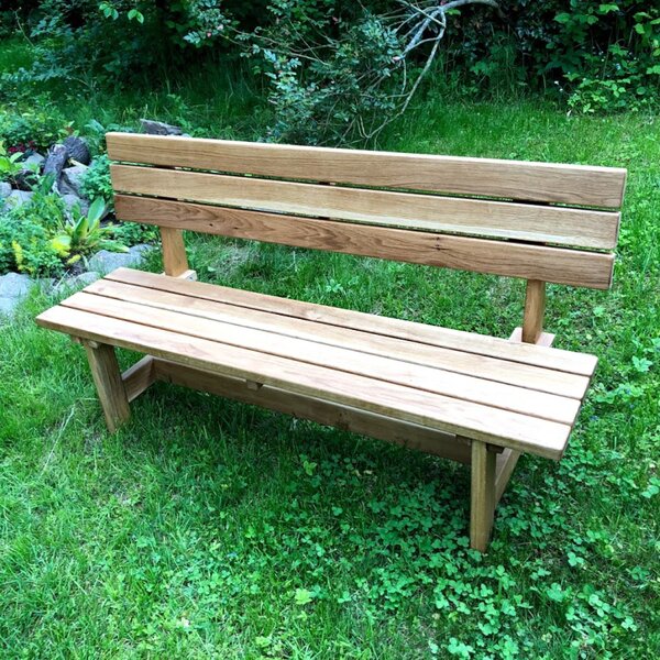 KULHÁNEK Zahradní lavice s opěradlem - klasická Délka: 150 cm, Odstín nátěru: olej - bezbarvý