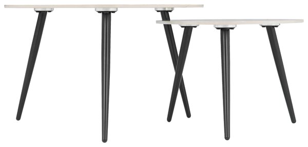 SADA KONFERENČNÍCH STOLKŮ, černá, bílá, kov, keramika, 84/60/77/55/45,5/40 cm Xora - Konferenční stolky