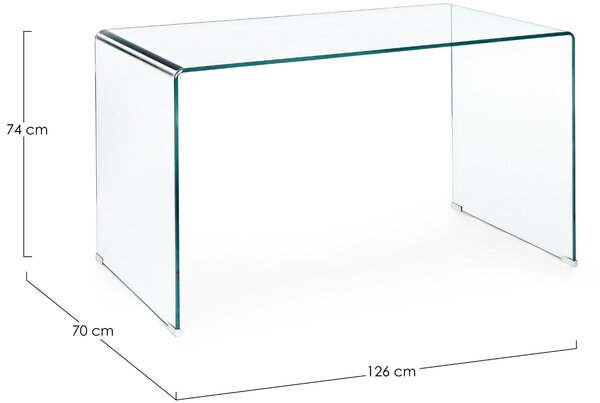 -25 % Dny MOMENTI– Bizzotto Skleněný pracovní stůl Iride 126 x 70 cm