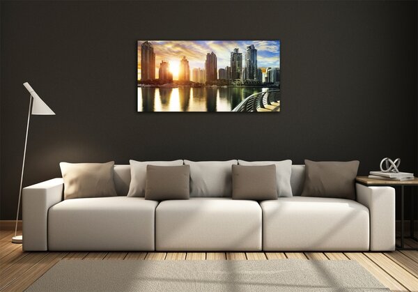 Moderní skleněný obraz z fotografie Dubai západ slunce osh-86065088