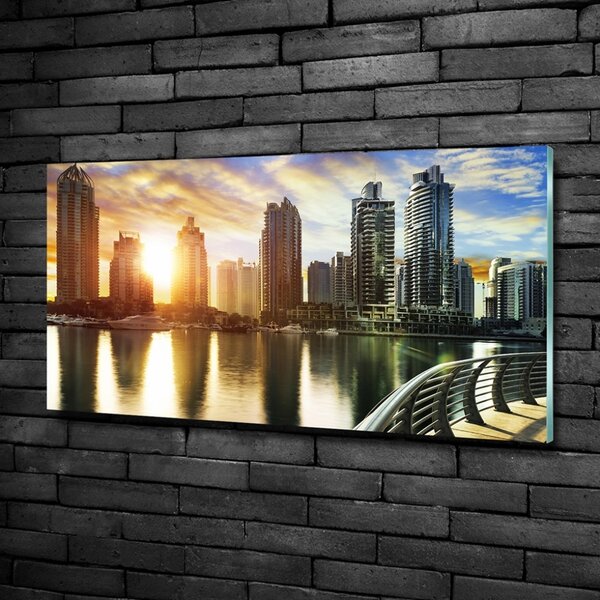 Moderní skleněný obraz z fotografie Dubai západ slunce osh-86065088
