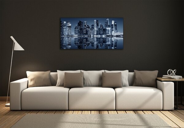 Foto obraz sklo tvrzené Singapur noc osh-86084322