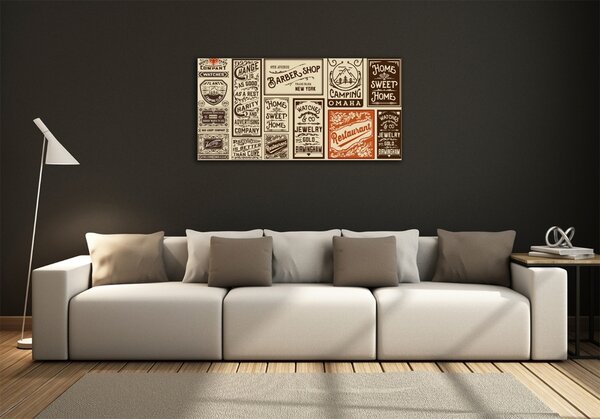 Fotoobraz na skle Reklamy a etikety osh-86143248