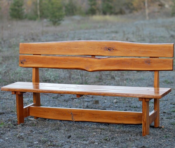 KULHÁNEK nábytek Zahradní lavice s opěradlem 120 cm - rustikální