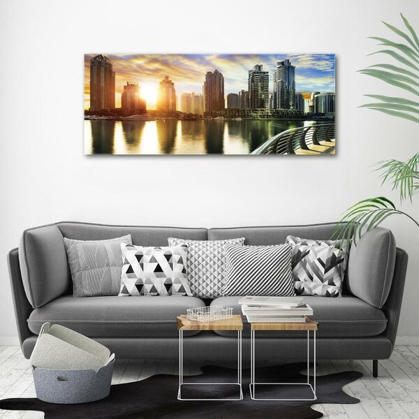 Moderní skleněný obraz z fotografie Dubai západ slunce osh-86065088
