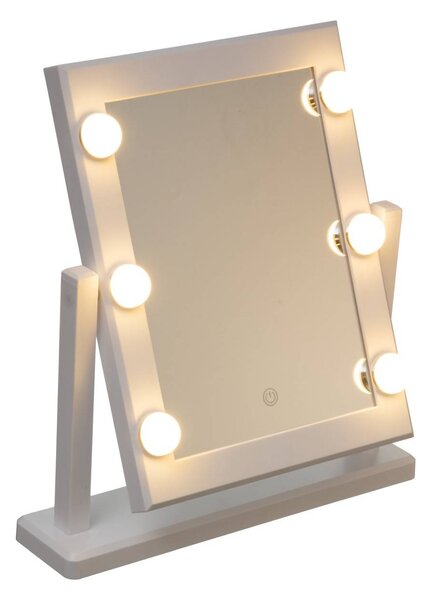 Stolní zrcadlo s LED osvětlením Chase, bílé