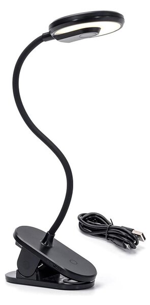 Aigostar -LED Stmívatelná nabíjecí stolní lampa s klipem LED/3W/5V 1800mAh černá