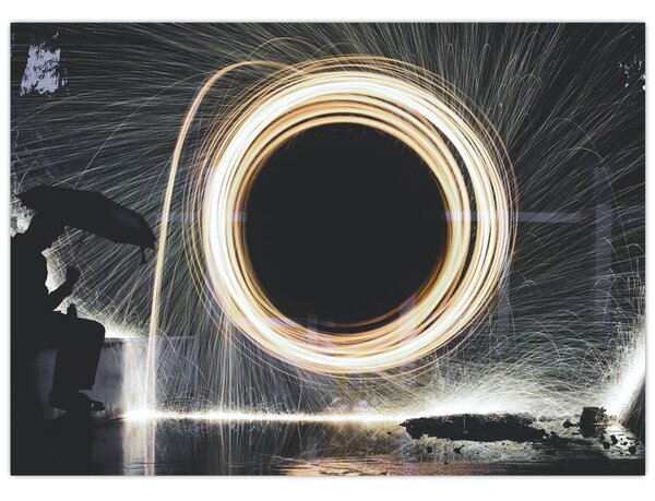 Obraz - Světelná show v dešti (70x50 cm)