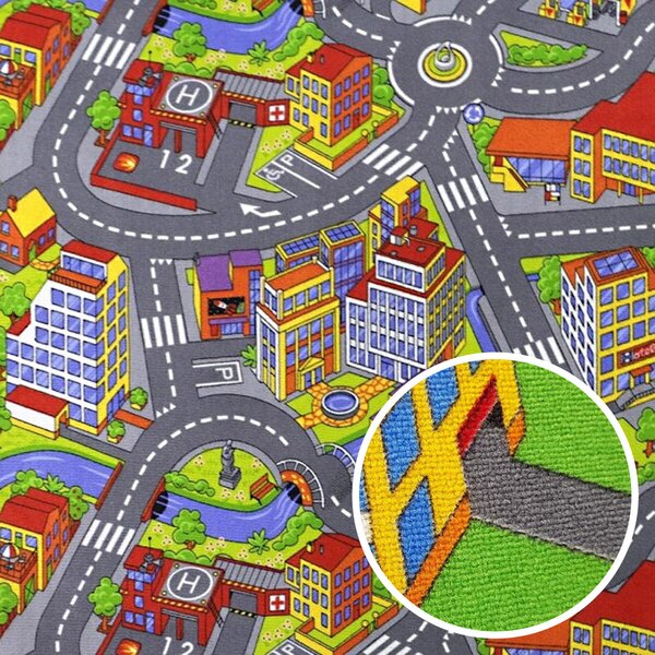 Associated Weavers, Dětský metrážový koberec Big City 97, na míru, šíře 4m, vícebarevná, filc, dětský pokoj