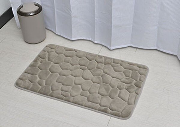 Předložka do koupelny Stones, 50x80 cm, béžová BS