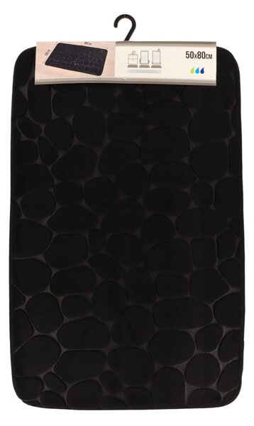 Předložka do koupelny Stones, 50x80 cm, černá