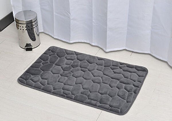 Předložka do koupelny Stones, 50x80 cm, grafitová