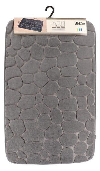 Předložka do koupelny Stones, 50x80 cm, grafitová