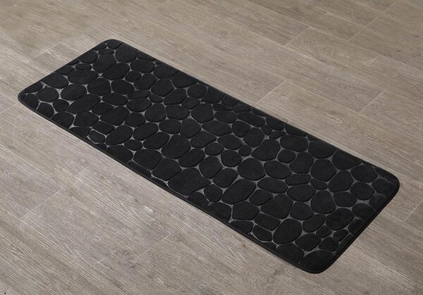 Předložka do koupelny Stones, 45x120 cm, černá