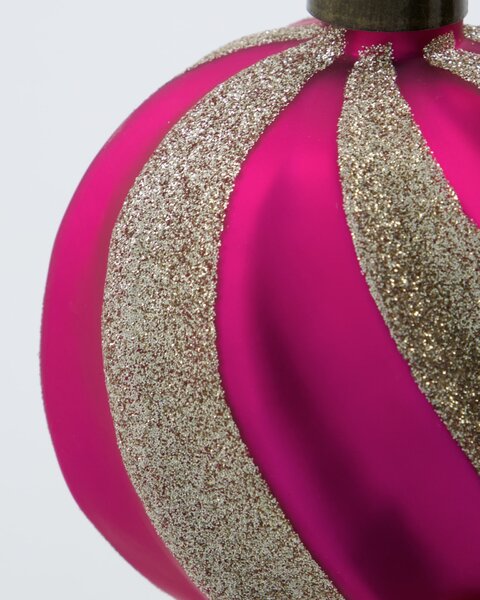 Skleněná vánoční ozdoba Chun Pink/Gold – set 4 ks