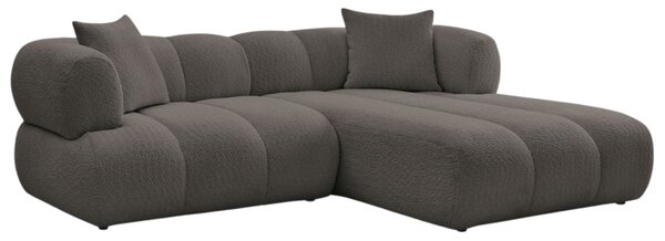-25 % Dny MOMENTI– Bobochic Paris Hnědá bouclé rohová pohovka Pamira 253 cm, pravá